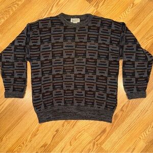 Vintage‎ gray Method Acrylic Wool Blend Pullover Sweater size M